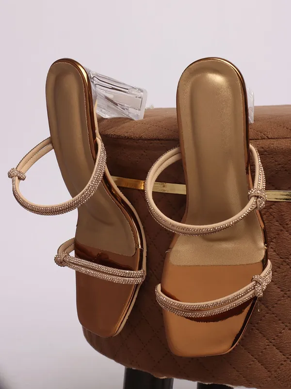 Gold_Synthetic_Leather_Heels_For_Women