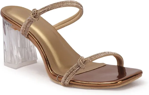Gold_Synthetic_Leather_Heels_For_Women