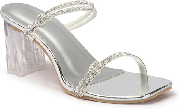 Silver_Synthetic_Leather_Heels_For_Women