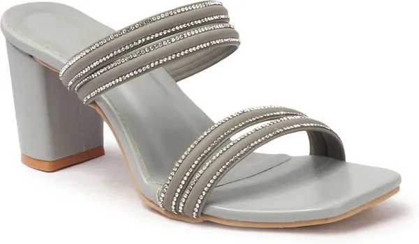 Grey_Synthetic_Leather_Heels_For_Women