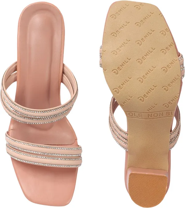 Pink_Synthetic_Leather_Heels_For_Women