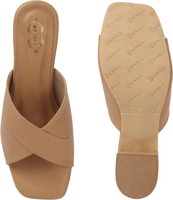 Beige_Synthetic_Leather_Heels_For_Women