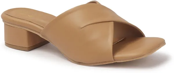 Beige_Synthetic_Leather_Heels_For_Women