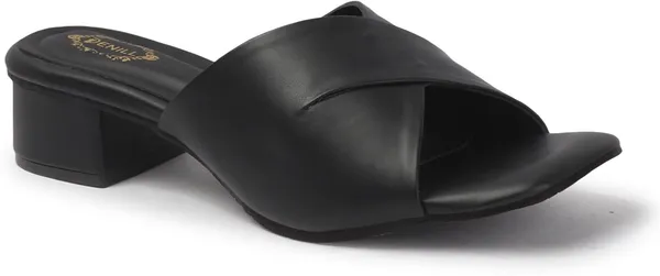 Black_Synthetic_Leather_Heels_For_Women