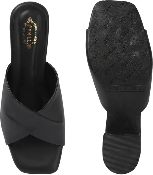 Black_Synthetic_Leather_Heels_For_Women