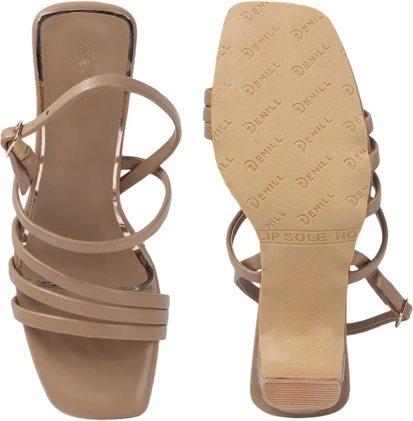 Beige_Synthetic_Leather_Heels_For_Women