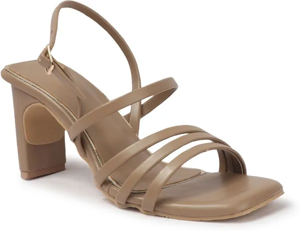 Beige_Synthetic_Leather_Heels_For_Women