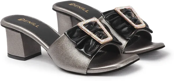 Grey_Synthetic_Leather_Heels_For_Women