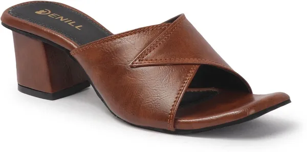 Brown_Synthetic_Leather_Heels_For_Women
