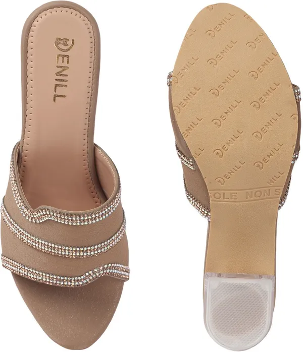 Beige_Synthetic_Leather_Heels_For_Women