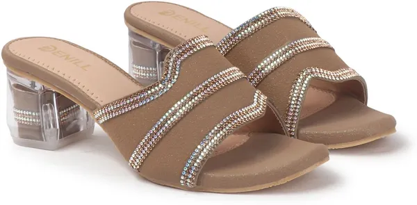 Beige_Synthetic_Leather_Heels_For_Women