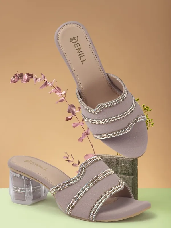 Pink_Synthetic_Leather_Heels_For_Women
