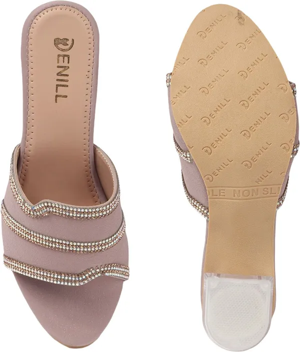 Pink_Synthetic_Leather_Heels_For_Women