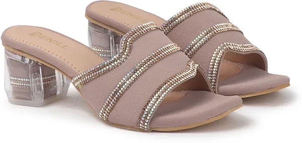 Pink_Synthetic_Leather_Heels_For_Women