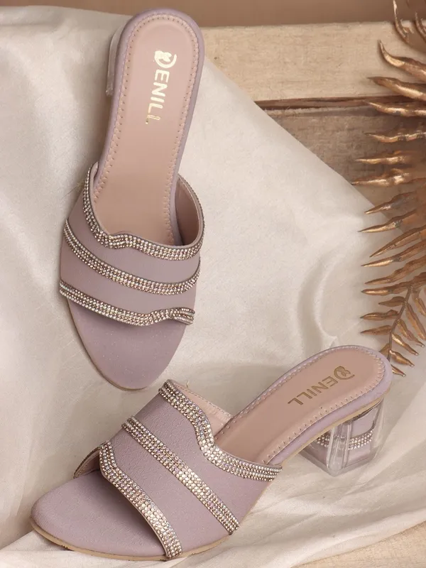 Pink_Synthetic_Leather_Heels_For_Women
