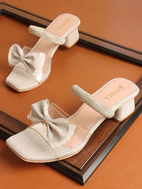 Gold_Synthetic_Heels_For_Women
