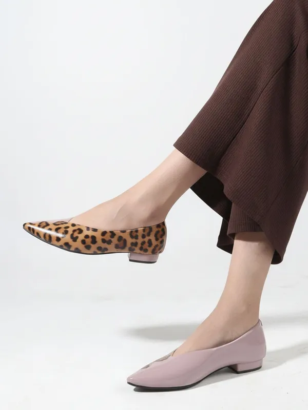 Pink_Synthetic_Leather_Flats_For_Women