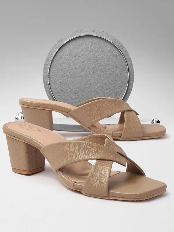 Beige_Synthetic_Leather_Heels_For_Women