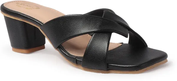 Black_Synthetic_Leather_Heels_For_Women