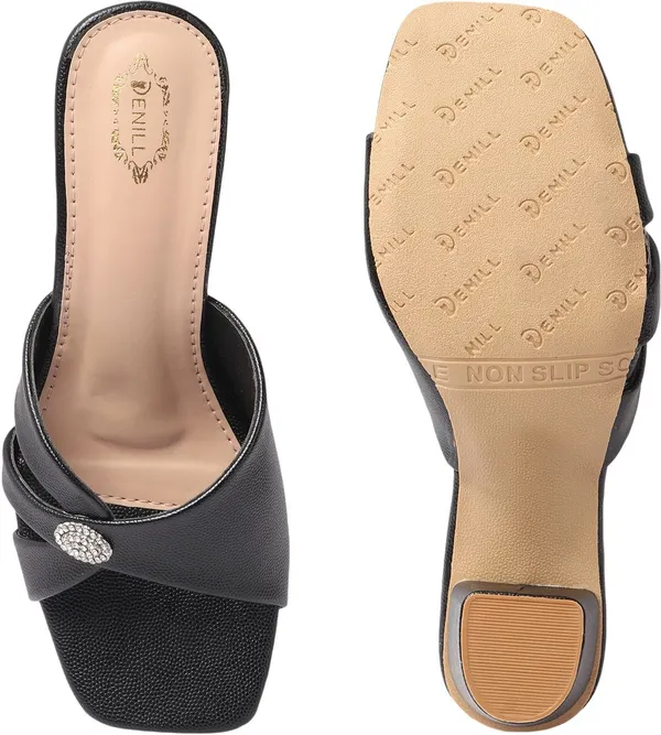 Black_Synthetic_Leather_Heels_For_Women