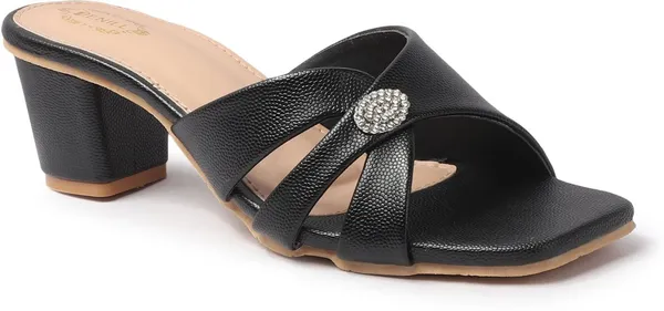 Black_Synthetic_Leather_Heels_For_Women