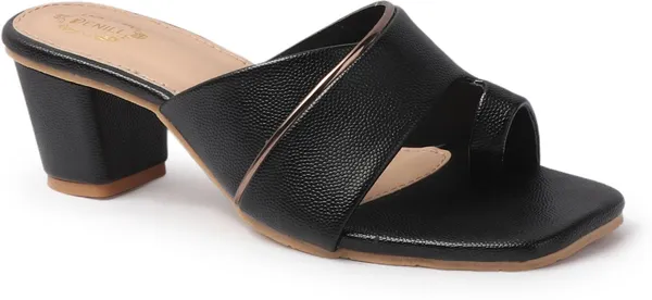 Black_Synthetic_Leather_Heels_For_Women