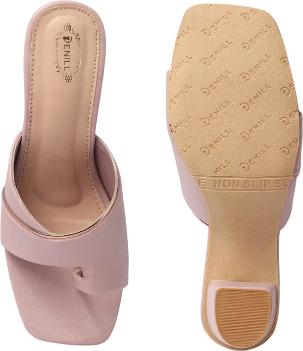 Pink_Synthetic_Leather_Heels_For_Women