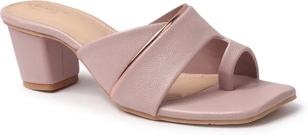 Pink_Synthetic_Leather_Heels_For_Women