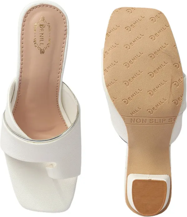 White_Synthetic_Leather_Heels_For_Women