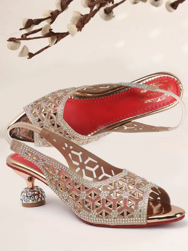 Copper_Synthetic_Heels_For_Women