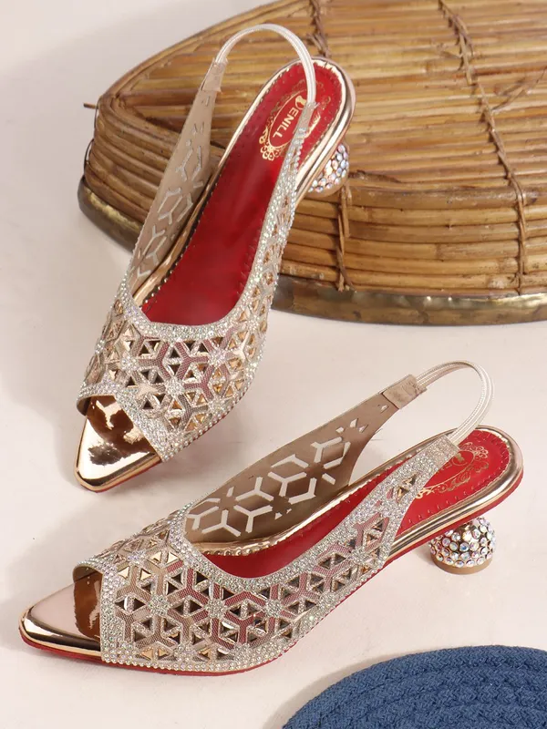 Copper_Synthetic_Heels_For_Women