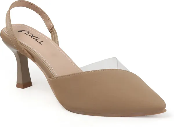Beige_Synthetic_Leather_Heels_For_Women