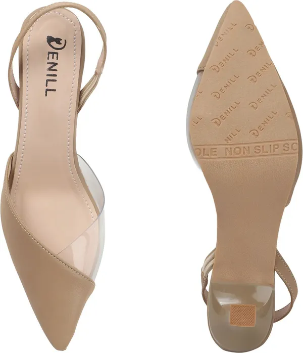 Beige_Synthetic_Leather_Heels_For_Women