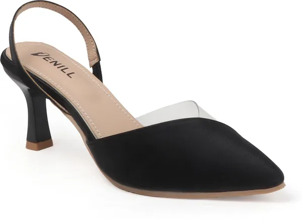 Black_Synthetic_Leather_Heels_For_Women