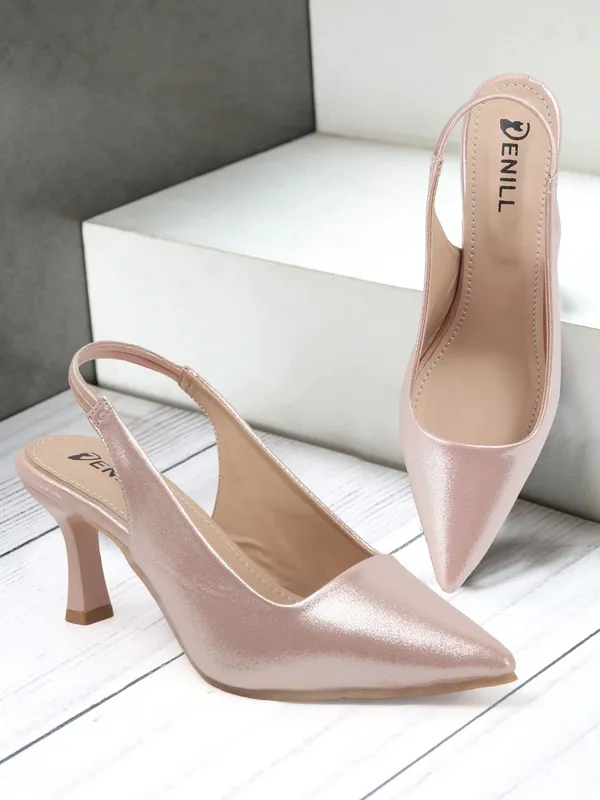 Pink_Synthetic_Leather_Heels_For_Women
