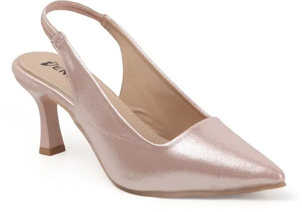 Pink_Synthetic_Leather_Heels_For_Women