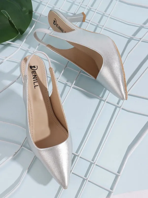 Silver_Synthetic_Leather_Heels_For_Women