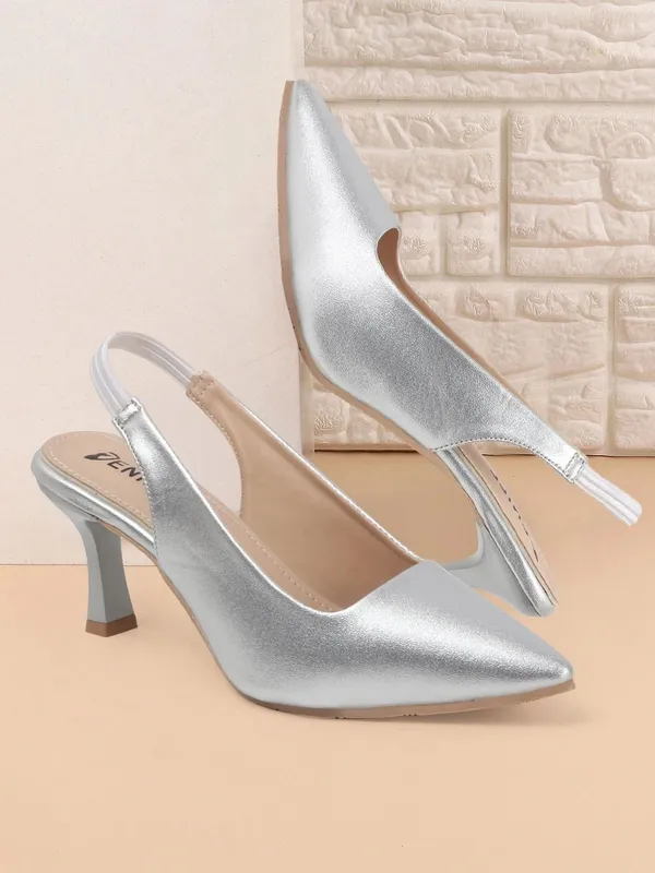 Silver_Synthetic_Leather_Heels_For_Women