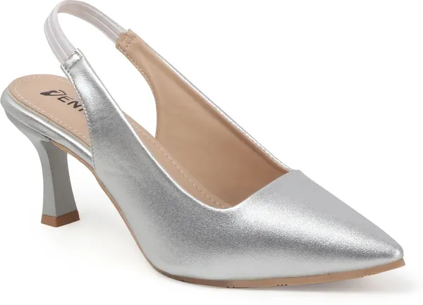 Silver_Synthetic_Leather_Heels_For_Women