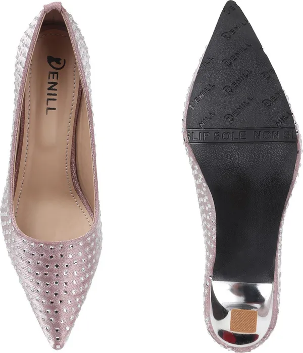 Pink_Synthetic_Leather_Heels_For_Women
