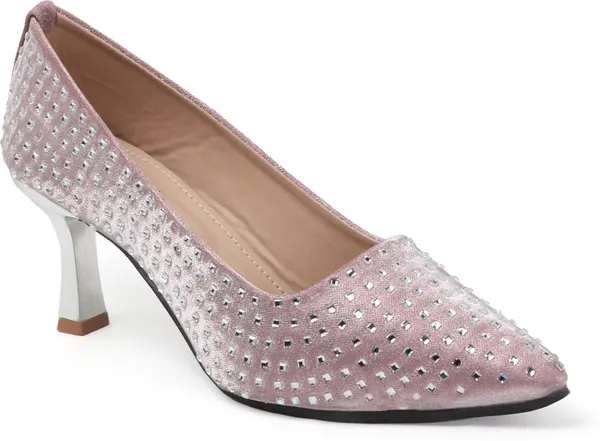 Pink_Synthetic_Leather_Heels_For_Women