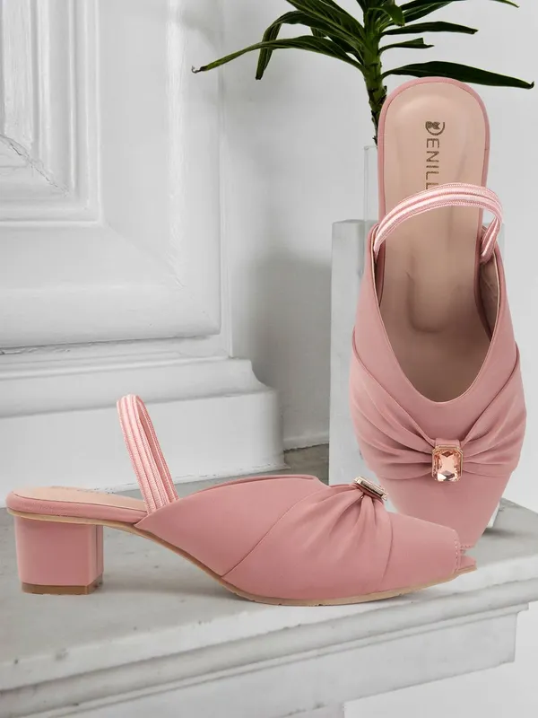 Pink_Fabric_Heels_For_Women