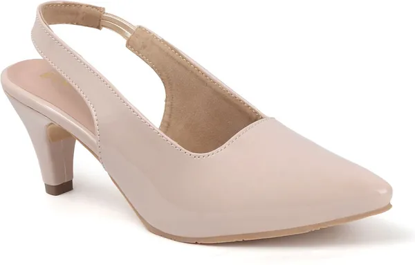 Beige_Synthetic_Leather_Heels_For_Women