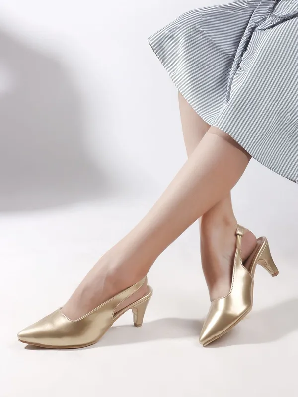 Gold_Synthetic_Leather_Heels_For_Women