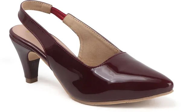 Maroon_Synthetic_Leather_Heels_For_Women