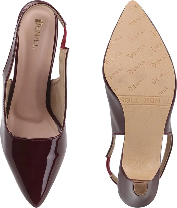Maroon_Synthetic_Leather_Heels_For_Women