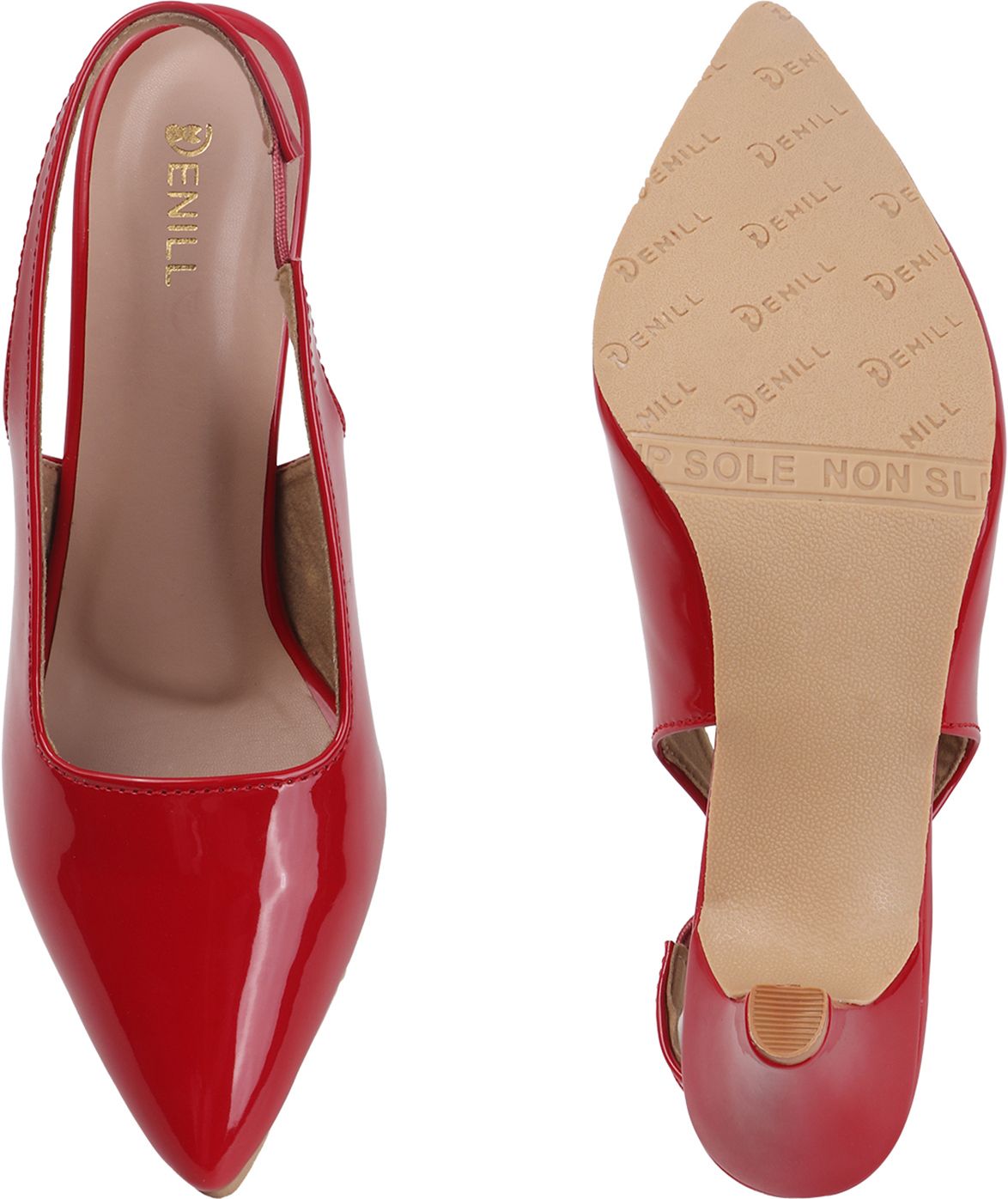 Red_Synthetic_Leather_Heels_For_Women