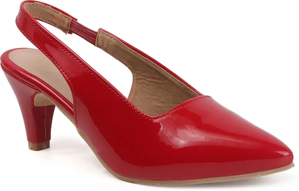 Red_Synthetic_Leather_Heels_For_Women