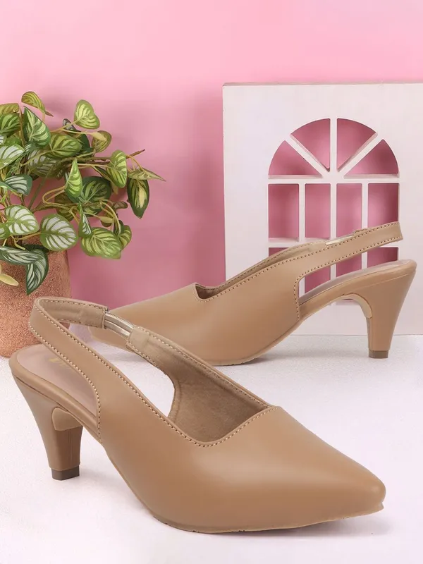 Beige_Synthetic_Leather_Heels_For_Women