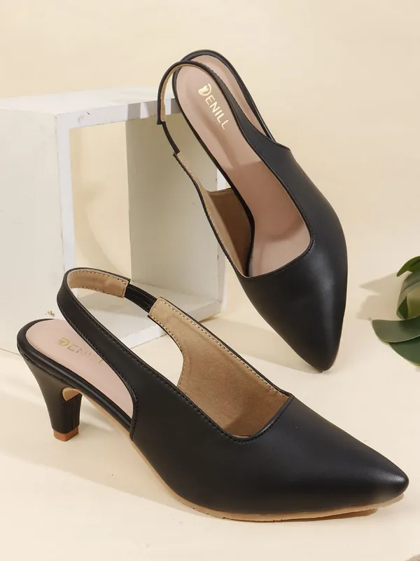 Black_Synthetic_Leather_Heels_For_Women